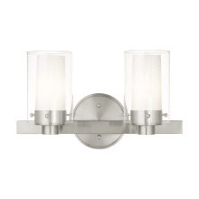 2 Light 120 Watt 14.5" Wide Bathroom Fixture with Clear Glass from the Manhattan Collection