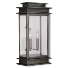 Princeton 2 Light Single Outdoor Wall Sconce with Clear Glass Shades