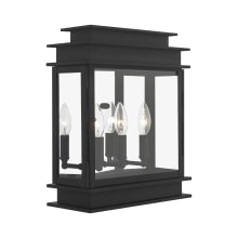 Princeton 3 Light Single Outdoor Wall Sconce with Clear Glass Shades