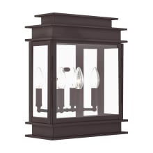 Princeton 3 Light Single Outdoor Wall Sconce with Clear Glass Shades