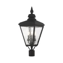 Cambridge 3 Light 26-3/4" High Outdoor Single Head Post Light with Patterned Clear Glass Shade