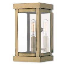 Hopewell Single Light 9" Tall Outdoor Wall Sconce with Glass Panel Shades