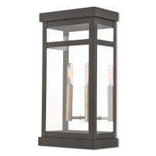 Hopewell 2 Light 18" Tall Outdoor Wall Sconce with Glass Panel Shades