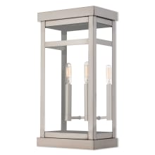 Hopewell 2 Light 18" Tall Outdoor Wall Sconce with Glass Panel Shades