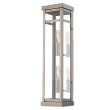 Hopewell 2 Light 22" Tall Outdoor Wall Sconce with Glass Panel Shades