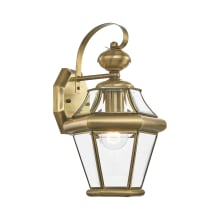 Georgetown Single Light 15" Tall Outdoor Wall Sconce with Clear Glass Shade