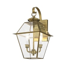 Westover 2 Light 16-1/2" Tall Outdoor Wall Sconce with Clear Glass Shade
