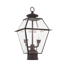 Westover 2 Light 16-1/2" High Outdoor Single Head Post Light with Clear Glass Shade