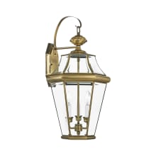 Georgetown 3 Light 24" Tall Outdoor Wall Sconce with Clear Glass Shade