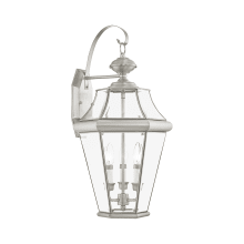 Georgetown 3 Light 24" Tall Outdoor Wall Sconce with Clear Glass Shade