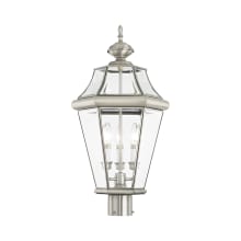 Georgetown 3 Light 23-1/4" High Outdoor Single Head Post Light with Clear Glass Shade