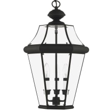 Georgetown 3 Light 13" Wide Taper Candle Outdoor Pendant with Clear Glass Shade