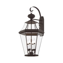 4 Light 240 Watt 16" Wide Outdoor Wall Sconce with Clear Beveled Glass from the Georgetown Collection