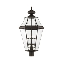 4 Light 240 Watt Outdoor Post Light with Clear Beveled Glass from the Georgetown Collection