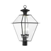 4 Light Westover Post Light with Clear Beveled Glass
