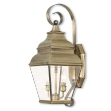 Exeter 2 Light 21-1/2" Tall Outdoor Wall Sconce with Clear Glass Shade
