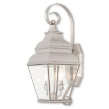 Exeter 2 Light 21-1/2" Tall Outdoor Wall Sconce with Clear Glass Shade