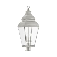Exeter 3 Light 28-1/4" High Outdoor Single Head Post Light with Clear Glass Shade