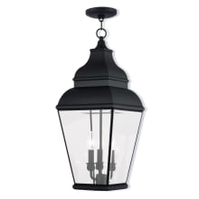 Exeter 3 Light 10" Wide Taper Candle Outdoor Pendant with Clear Glass Shade