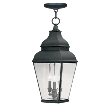 Exeter 3 Light 10" Wide Taper Candle Outdoor Pendant with Clear Glass Shade
