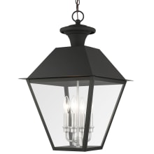 Mansfield 4 Light 15" Wide Outdoor Taper Candle Pendant