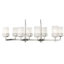 Harding 8 Light 17-3/4" Wide Linear Chandelier with Hand Blown Glass Shades