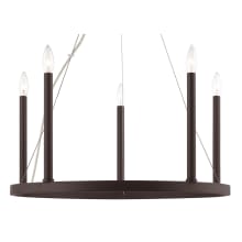 Alpine 5 Light 24" Wide Candle Style Chandelier with Downlighting