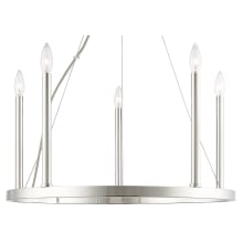Alpine 5 Light 24" Wide Candle Style Chandelier with Downlighting