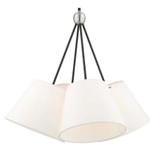 Prato 4 Light 25" Wide Chandelier with White Shade