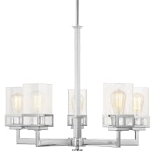 Harding 5 Light 25" Wide Chandelier with Seedy Glass Shades