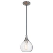 Art Glass 1 Light Mini Pendant with Clear Glass Shade