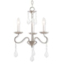 Callisto 3 Light 14" Wide Candle Style Chandelier with Crystal Accents