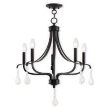 Laurel 5 Light 24" Wide Candle Style Chandelier with Crystal Accents