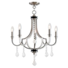 Glendale 5 Light 25" Wide Candle Style Chandelier with Crystal Accents