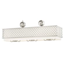 Arabesque 3 Light 12-1/2" Wide Linear Chandelier with Outer Metal Frame and Inner Fabric Shade