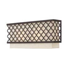 Arabesque 2 Light 7" Tall Wall Sconce with Metal and Fabric Shade - ADA Compliant