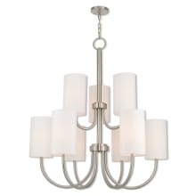 Haddonfield 9 Light 42-1/2" Wide Chandelier with Fabric Shades