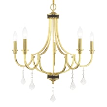 Glendale 5 Light 25" Wide Crystal Candle Style Chandelier