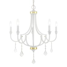 Glendale 5 Light 25" Wide Crystal Candle Style Chandelier
