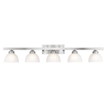 5 Light 500 Watt 48" Wide Bathroom Fixture with Satin Glass from the Somerset Collection