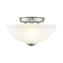 2 Light 120 Watt Semi-Flush Mount Ceiling Fixture with Satin Glass from the Somerset Collection