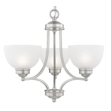 3 Light 300 Watt Up Lighting Single Tier Chandelier with Satin Glass from the Somerset Collection