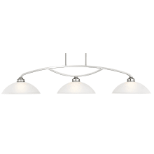 Somerset 3 Light 50" Wide Linear Chandelier with Frosted Glass Shades
