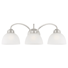 3 Light 300 Watt 24.5" Wide Bathroom Fixture with Satin Glass from the Somerset Collection