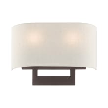 Hayworth 2 Light 9-1/2" Tall Wall Sconce with Fabric Shade - ADA Compliant