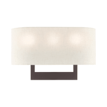Hayworth 3 Light 10" Tall Wall Sconce with Fabric Shade - ADA Compliant
