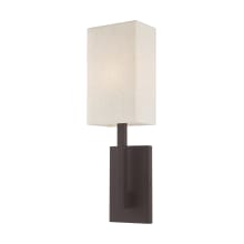 Hayworth Single Light 20" Tall Wall Sconce with Fabric Shade - ADA Compliant