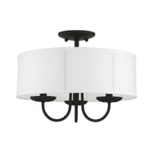 Brookdale 3 Light 16" Wide Semi-Flush Drum Ceiling Fixture