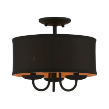 Winchester 3 Light 13" Wide Semi-Flush Drum Ceiling Fixture