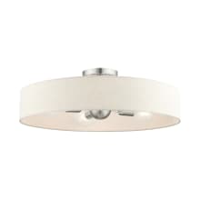 Venlo 4 Light 22" Wide Semi-Flush Drum Ceiling Fixture with Cream Shade